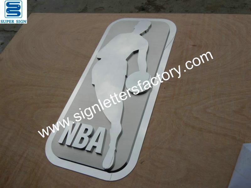 fabricated custom stainless steel sign 